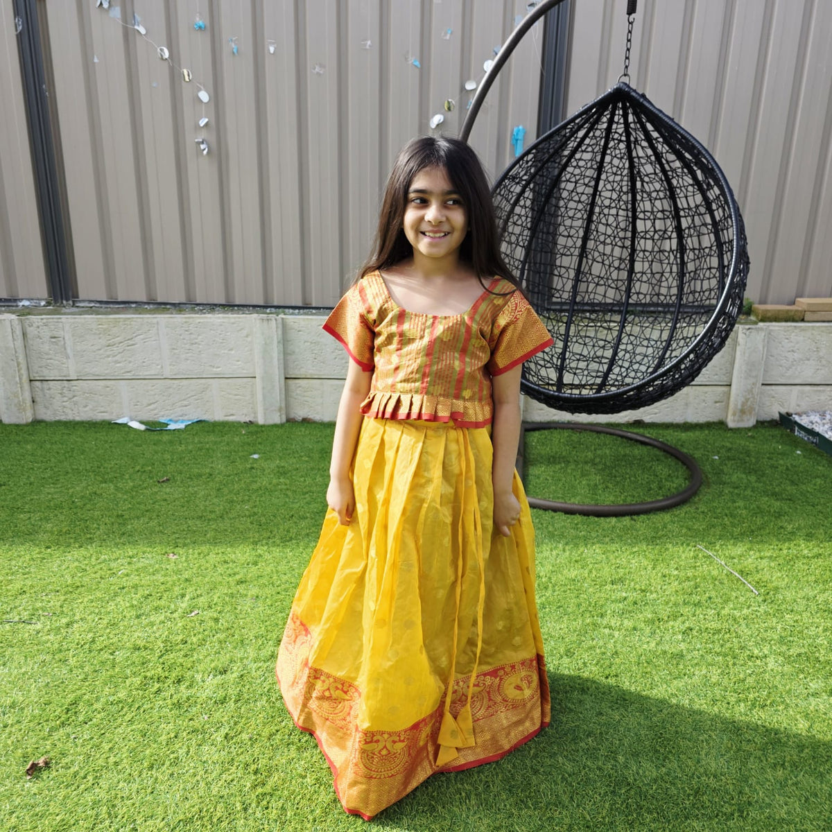 Yellow Silk Kids Lehenga Choli – Festive Wear