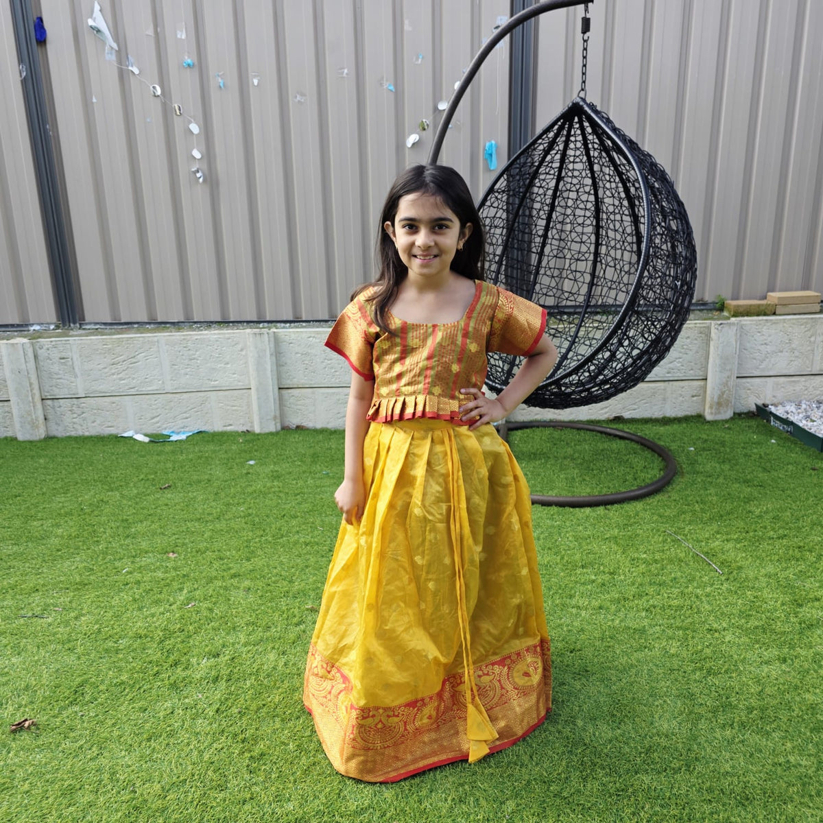 Yellow Silk Kids Lehenga Choli – Festive Wear