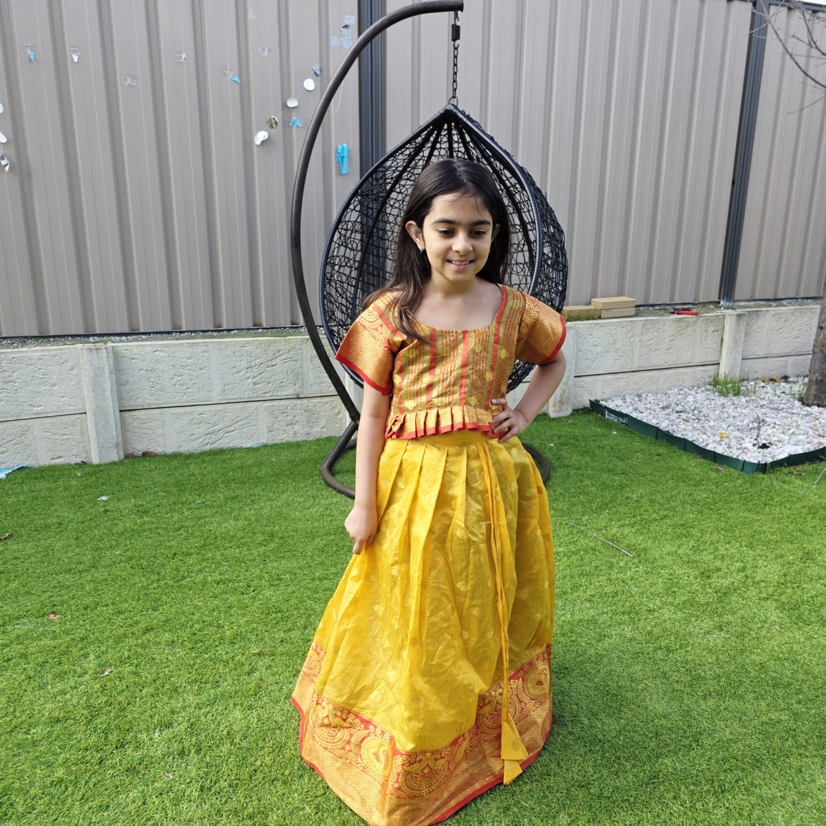 Yellow Silk Kids Lehenga Choli – Festive Wear