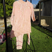 Baby Pink Chiffon Kids Salwar Suit – Soft & Stylish 6