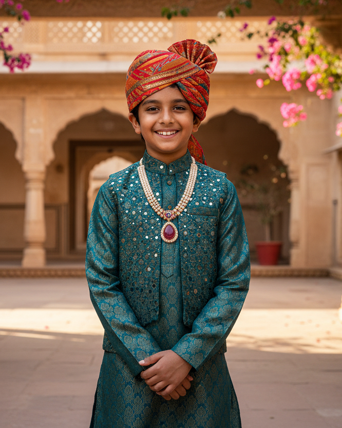 A Indian 10 year Boy wear Kurta