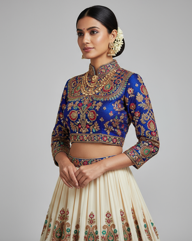A women wear  Indian Blouse