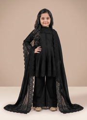 Peplum Sharara Set for Girls – Roman Silk with Cutwork Lace Dupatta 5