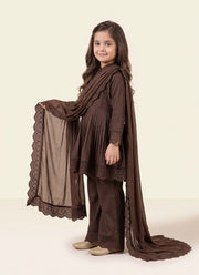 Peplum Sharara Set for Girls – Roman Silk with Cutwork Lace Dupatta 8