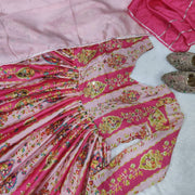 Diwali Chinon Anarkali Gown with Dupatta – Mirror & Golden Thread Work, 5 Metre Flare 7