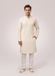 Diwali Chikankari Kurta Pajama for Men – Rayon Chikan Schiffli Kurta with Cotton Pyjama in 6 Colours 10