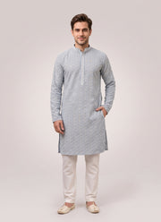Diwali Chikankari Kurta Pajama for Men – Rayon Chikan Schiffli Kurta with Cotton Pyjama in 6 Colours 16