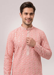 Diwali Chikankari Kurta Pajama for Men – Rayon Chikan Schiffli Kurta with Cotton Pyjama in 6 Colours 6