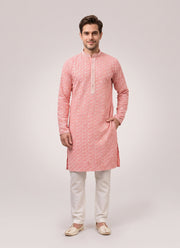 Diwali Chikankari Kurta Pajama for Men – Rayon Chikan Schiffli Kurta with Cotton Pyjama in 6 Colours 4