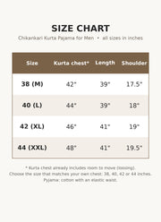 Diwali Chikankari Kurta Pajama for Men – Rayon Chikan Schiffli Kurta with Cotton Pyjama in 6 Colours 20