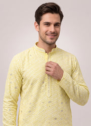 Diwali Chikankari Kurta Pajama for Men – Rayon Chikan Schiffli Kurta with Cotton Pyjama in 6 Colours 3