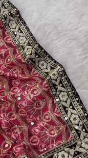 Diwali Chinon Silk Saree – Star Print Saree with Mirror Work, Embroidered Peacock Pallu & Lace Border in 3 Colours 13