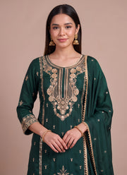 Diwali Chinon Silk Sharara Suit – Pearl & Sequin Embroidered Kurti with Lace Dupatta 8