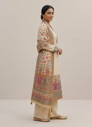 Diwali Cream Kani Silk Suit – Handwoven Dancing Women Border & Kani Dupatta 2