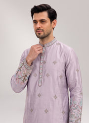 Diwali Elephant Embroidery Kurta Pajama for Men – Pure Silk Kurta with Bird & Tree Hem and Cotton Pyjama 12