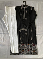 Diwali Embroidered Cotton Kurta for Men – Palace Skyline Hem Embroidery with Optional White Pyjama 2