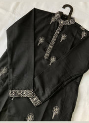 Diwali Embroidered Cotton Kurta for Men – Palace Skyline Hem Embroidery with Optional White Pyjama 14