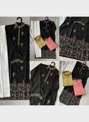 Diwali Embroidered Cotton Kurta for Men – Palace Skyline Hem Embroidery with Optional White Pyjama 16