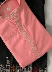 Diwali Embroidered Cotton Kurta for Men – Palace Skyline Hem Embroidery with Optional White Pyjama 10