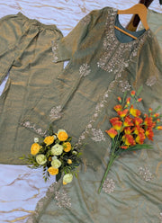 Diwali Frendy Silk Palazzo Suit – Sequin Embroidered Kurti with Scalloped Dupatta 11