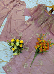 Diwali Frendy Silk Palazzo Suit – Sequin Embroidered Kurti with Scalloped Dupatta 10