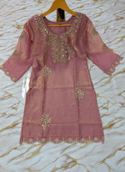 Diwali Frendy Silk Palazzo Suit – Sequin Embroidered Kurti with Scalloped Dupatta 9