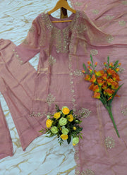 Diwali Frendy Silk Palazzo Suit – Sequin Embroidered Kurti with Scalloped Dupatta 2