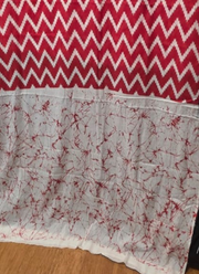 Red Pure Cotton Mulmul Saree with Blouse 4