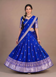 Diwali Half Saree Lehenga – Soft Silk Zari Woven Langa Voni with Embroidered Vichitra Dupatta 5
