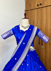 Diwali Half Saree Lehenga – Soft Silk Zari Woven Langa Voni with Embroidered Vichitra Dupatta 16