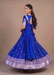 Diwali Half Saree Lehenga – Soft Silk Zari Woven Langa Voni with Embroidered Vichitra Dupatta 7