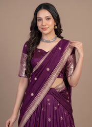 Diwali Half Saree Lehenga – Soft Silk Zari Woven Langa Voni with Embroidered Vichitra Dupatta 4