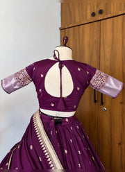Diwali Half Saree Lehenga – Soft Silk Zari Woven Langa Voni with Embroidered Vichitra Dupatta 9