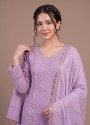 Diwali Heavy Georgette Kurti Palazzo Set – Sequin Lattice Kurti with Flared Palazzo & Dupatta 16