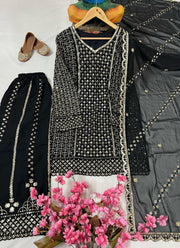 Diwali Heavy Georgette Kurti Palazzo Set – Sequin Lattice Kurti with Flared Palazzo & Dupatta 18