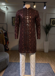 Diwali Heavy Sequin Kurta for Men – Sequin & Mirror Work Kurta in 10 Designs with Optional Pyjama 8