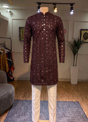 Diwali Heavy Sequin Kurta for Men – Sequin & Mirror Work Kurta in 10 Designs with Optional Pyjama 20