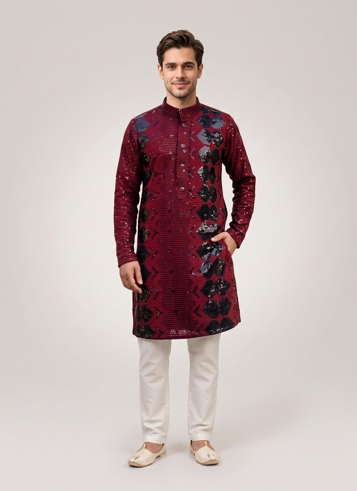 Diwali Heavy Sequin Kurta for Men – Sequin & Mirror Work Kurta in 10 Designs with Optional Pyjama Australia