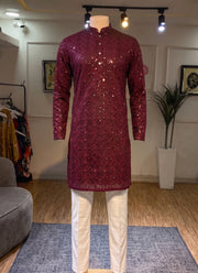 Diwali Heavy Sequin Kurta for Men – Sequin & Mirror Work Kurta in 10 Designs with Optional Pyjama 2