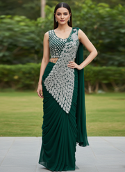 Georgette Saree – Embroidery Sequence Work, Ready to Wear 1