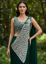Georgette Saree – Embroidery Sequence Work, Ready to Wear 2