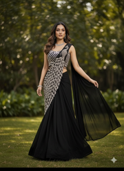 Georgette Saree – Embroidery Sequence Work, Ready to Wear 3