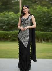 Georgette Saree – Embroidery Sequence Work, Ready to Wear 2