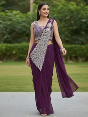 Georgette Saree – Embroidery Sequence Work, Ready to Wear 3