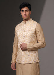 Diwali Jacquard Koti Kurta Pajama Set for Men – Silk Kurta Pyjama with Heavy Jacquard Nehru Jacket 32