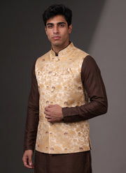 Diwali Jacquard Koti Kurta Pajama Set for Men – Silk Kurta Pyjama with Heavy Jacquard Nehru Jacket 48