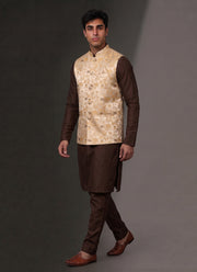 Diwali Jacquard Koti Kurta Pajama Set for Men – Silk Kurta Pyjama with Heavy Jacquard Nehru Jacket 47