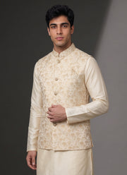 Diwali Jacquard Koti Kurta Pajama Set for Men – Silk Kurta Pyjama with Heavy Jacquard Nehru Jacket 20