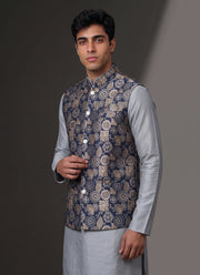 Diwali Jacquard Koti Kurta Pajama Set for Men – Silk Kurta Pyjama with Heavy Jacquard Nehru Jacket 28