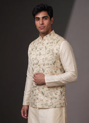 Diwali Jacquard Koti Kurta Pajama Set for Men – Silk Kurta Pyjama with Heavy Jacquard Nehru Jacket 52